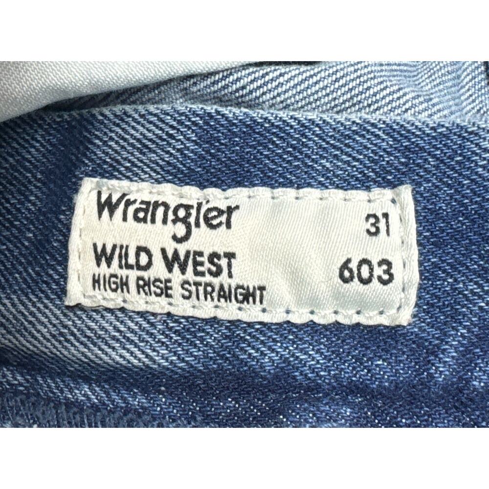 Wrangler Retro Women's 603 Wild West High Rise Straight Blue Jeans - 31 (33x27) - Picture 5 of 5